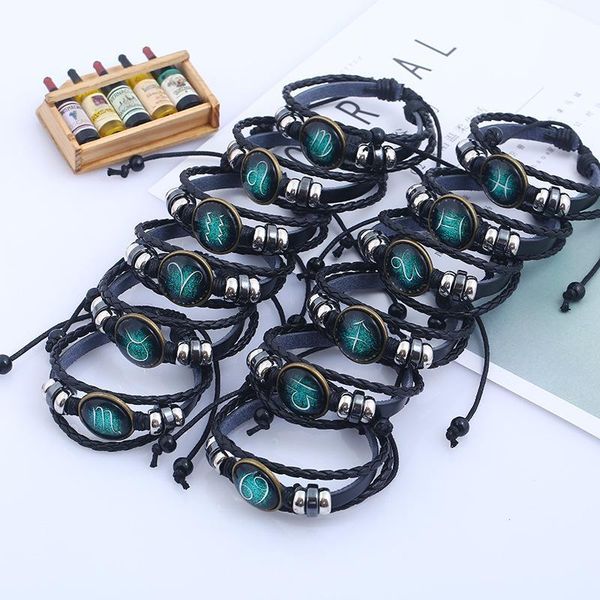 chaomo handmade 12 constellation bracelet beaded retro leather bracelet good luck jewelry
chaomo handmade 12 constellation bracelet beaded retro leather bracelet good luck jewelry