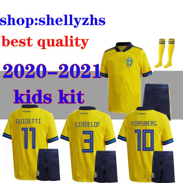 kids kit +socks sweden soccer jerseys 20 21 sverige home johnsson guidetti forsberg berg larsson ibrahimovic guidetti child football shirt, Black;yellow
kids kit +socks sweden soccer jerseys 20 21 sverige home johnsson guidetti forsberg berg larsson ibrahimovic guidetti child football shirt, Black;yellow
