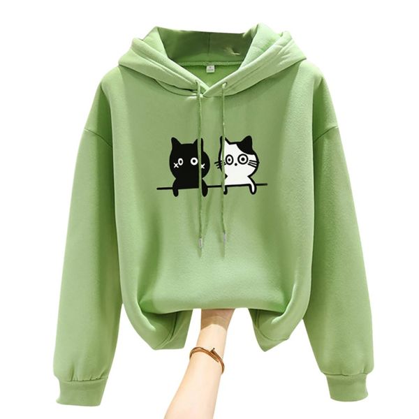 autumn winter new cartoon cat print thick hoodies korean style loose wild long-sleeved hooded sweatshirt for women, Black
autumn winter new cartoon cat print thick hoodies korean style loose wild long-sleeved hooded sweatshirt for women, Black
