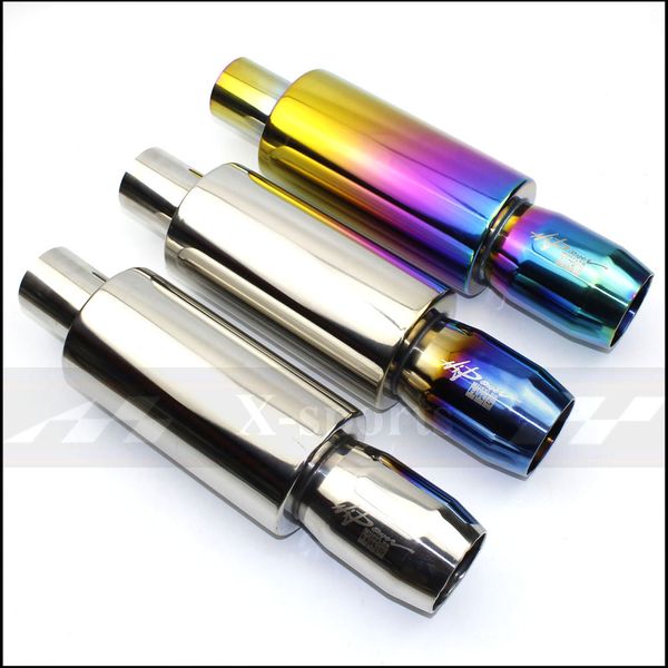 

car motorcycle exhaust systems mufflers tip universal stainless steel id 51 57 63mm export 76mm styling muffler tail pipe