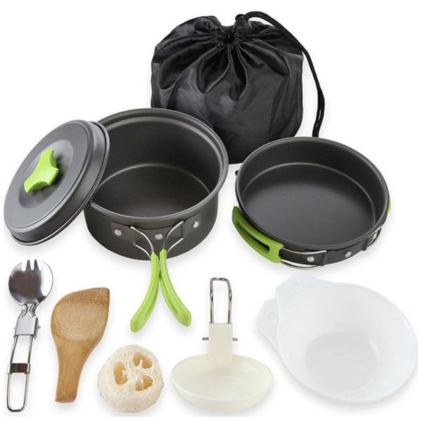 outdoor 10pcs camping cookware portable cooking equipment mess kit bowls backpacking gear stoves
outdoor 10pcs camping cookware portable cooking equipment mess kit bowls backpacking gear stoves