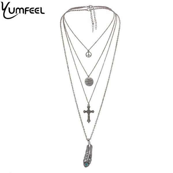 yumfeel new vintage silver bohemia boho choker necklace multi layer cross feather layered neckace set
yumfeel new vintage silver bohemia boho choker necklace multi layer cross feather layered neckace set