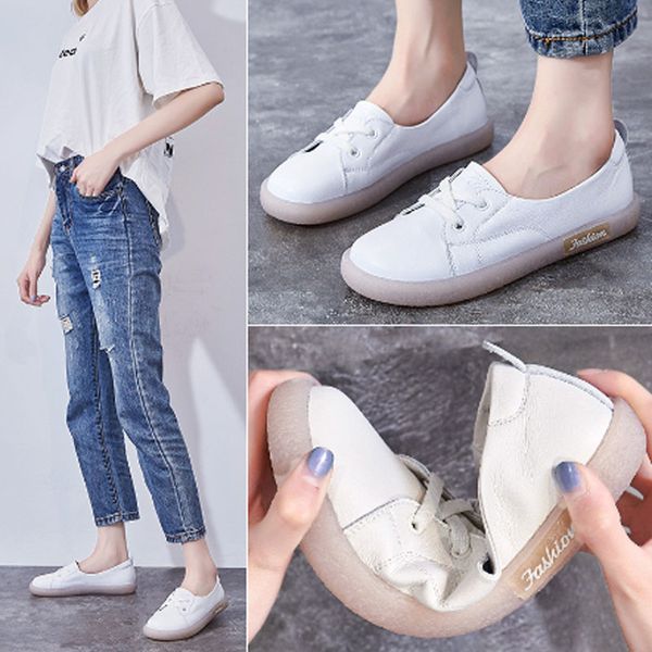 women's leather soft soles pregnant women flat shoes with calf soles shallow mouth plat shoes leather flat bottom casual, Black
women's leather soft soles pregnant women flat shoes with calf soles shallow mouth plat shoes leather flat bottom casual, Black