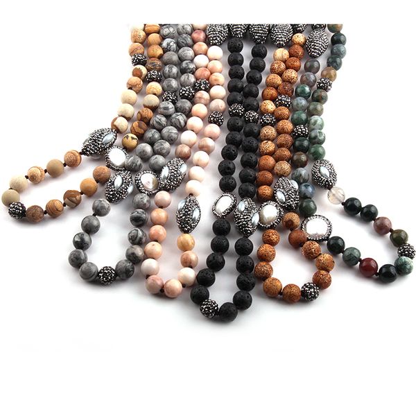 fashion natural stones bead long knotted handmake paved stone and flat freshwater pearl ethnic necklace, Silver
fashion natural stones bead long knotted handmake paved stone and flat freshwater pearl ethnic necklace, Silver