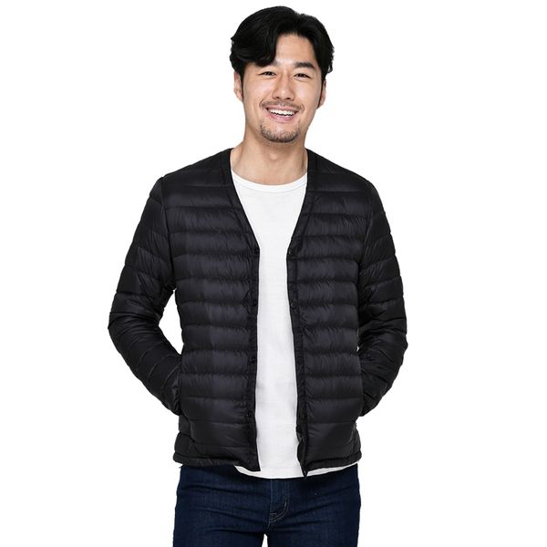 2019 new autumn winter men white duck down jacket ultra light windproof portable v neck casual coat warm liner covered button, Black
2019 new autumn winter men white duck down jacket ultra light windproof portable v neck casual coat warm liner covered button, Black