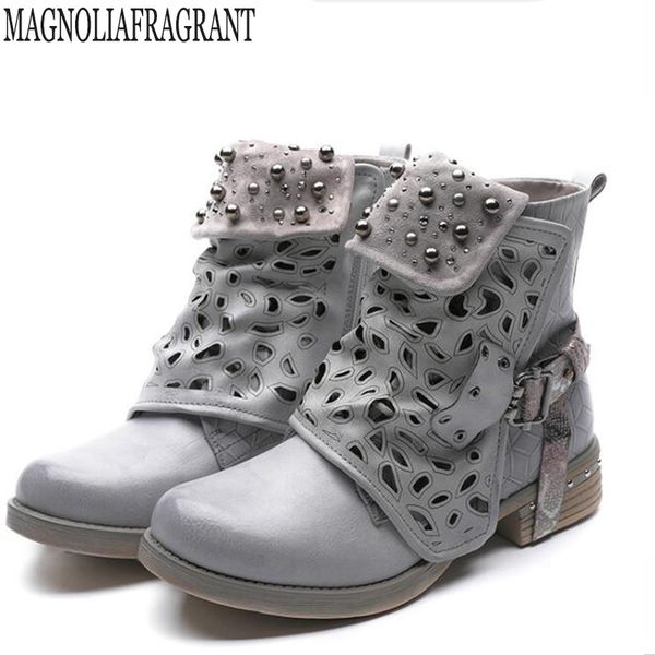 women rivet ankle boots belt buckle flanging short boots metal hollow toe punk retro style fashion woman shoes women y134, Black
women rivet ankle boots belt buckle flanging short boots metal hollow toe punk retro style fashion woman shoes women y134, Black