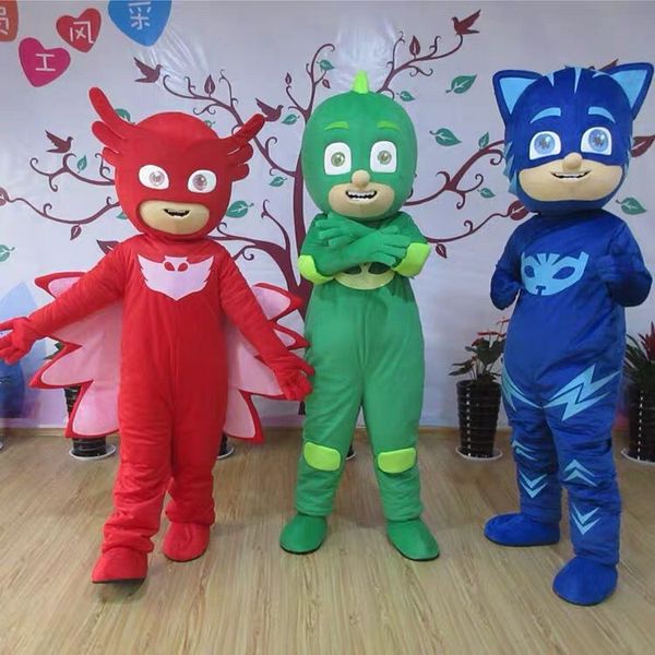 

pj masks capes cloaks with eye mask 2pcs/set 5 colors pj mask costumes pj characters cosplay capes kids halloween party costume gifts