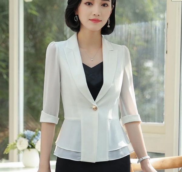 women black white slim blazer business summer formal short sleeve jackets office ladies plus size 4xl 5xl work wear clothes, White;black
women black white slim blazer business summer formal short sleeve jackets office ladies plus size 4xl 5xl work wear clothes, White;black