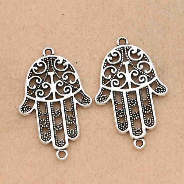 10pcs antique silver plated hamsa hand connectors charms pendants for jewelry making craft diy handmade 38x24mm, Bronze;silver
10pcs antique silver plated hamsa hand connectors charms pendants for jewelry making craft diy handmade 38x24mm, Bronze;silver