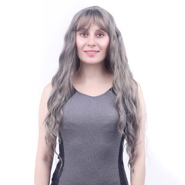 women's fashion lady long wavy curly wig full air bang water wave hair long synthetic hair wig for women styling 2019 hot, Brown
women's fashion lady long wavy curly wig full air bang water wave hair long synthetic hair wig for women styling 2019 hot, Brown