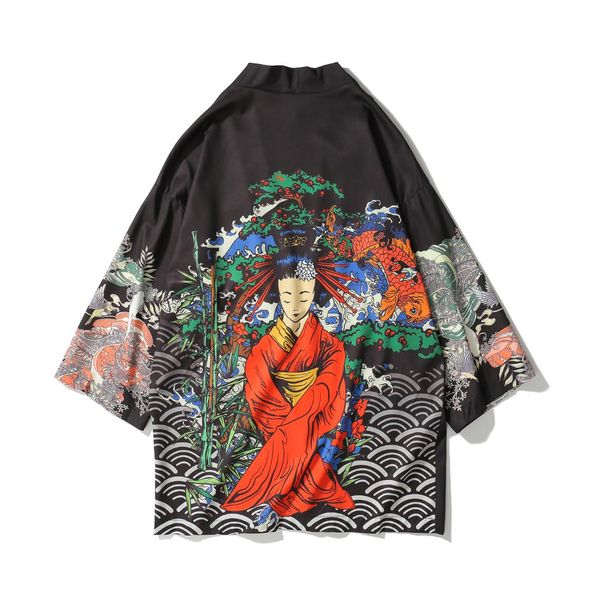 #4241 summer 2019 hip hop jacket windbreaker black/white casual v-neck retro cardigan harajuku japanese kimono coat beach, Black;brown
#4241 summer 2019 hip hop jacket windbreaker black/white casual v-neck retro cardigan harajuku japanese kimono coat beach, Black;brown