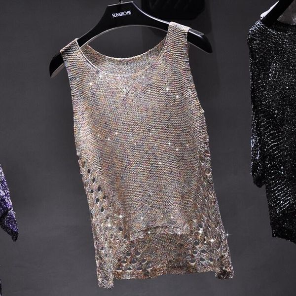 bingbing glitter sequined vest beaded o-neck sleeveless crocheted shirts perspective knit hollow tanks holes irregular crop, Black;white
bingbing glitter sequined vest beaded o-neck sleeveless crocheted shirts perspective knit hollow tanks holes irregular crop, Black;white