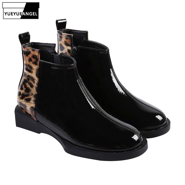 winter women fleece lining ankle boots fashion leopard patchwork shoes round toe flats boots zipper ladies casual high shoes, Black
winter women fleece lining ankle boots fashion leopard patchwork shoes round toe flats boots zipper ladies casual high shoes, Black