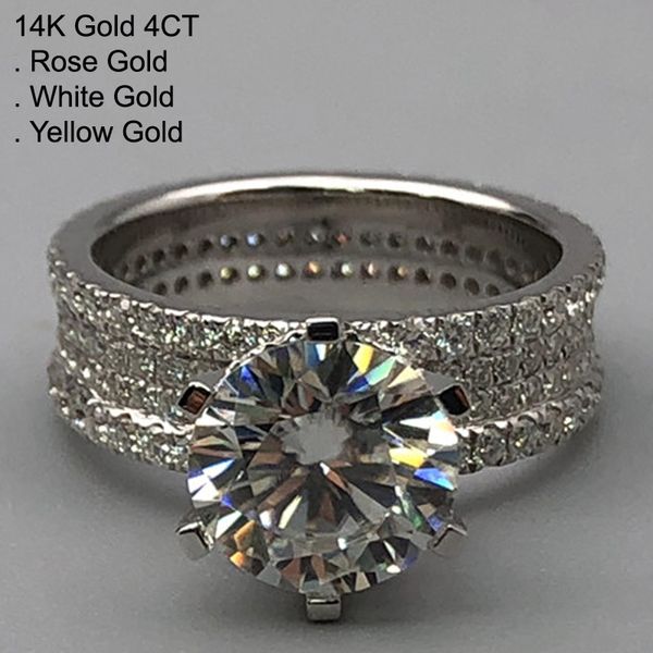 14k white gold 4 moissanite diamond ring women round 4 laps wedding party engagement anniversary ring ct d color, Golden;silver
14k white gold 4 moissanite diamond ring women round 4 laps wedding party engagement anniversary ring ct d color, Golden;silver