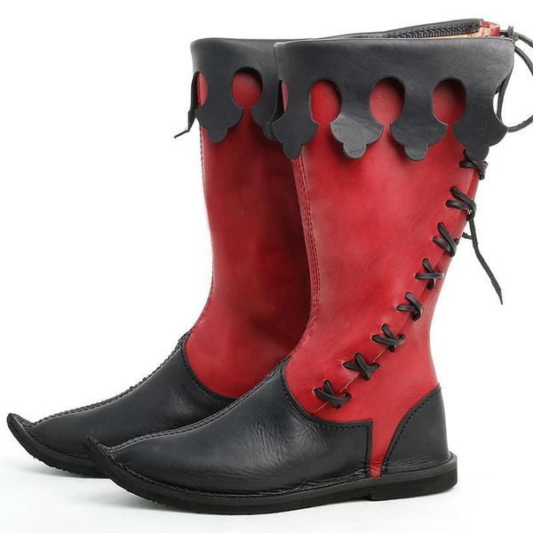 men mid-calf boots flats lace up shoes male man shoe men's gladiator pu leather gothic booties sapato feminino chaussure c012044, Black
men mid-calf boots flats lace up shoes male man shoe men's gladiator pu leather gothic booties sapato feminino chaussure c012044, Black