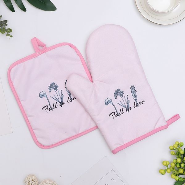 2pcs kitchenware potholder insulation glove pad microwave oven baking tools