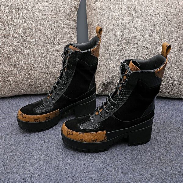 european station winter new short boots custom heel high heel martin boots retro generous leisure thick bottom motorcycle boots women, Black
european station winter new short boots custom heel high heel martin boots retro generous leisure thick bottom motorcycle boots women, Black
