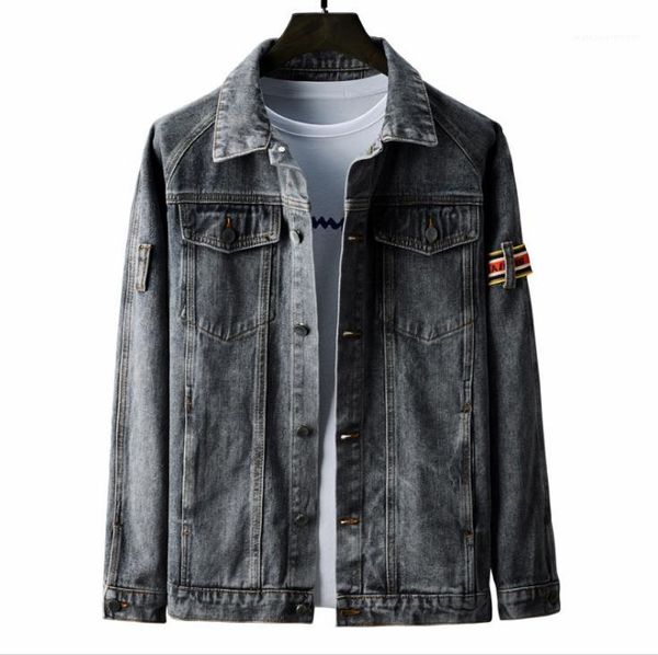 mens spring designer denim jacket button fly teenagers lapel neck partchwork striped pocket coats males street style outwears, Black;brown
mens spring designer denim jacket button fly teenagers lapel neck partchwork striped pocket coats males street style outwears, Black;brown