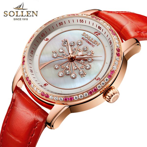 red leather flower series dandelion women watch fashion lady diamond mother of pearl dial luxury women mechanical watches clock, Slivery;brown
red leather flower series dandelion women watch fashion lady diamond mother of pearl dial luxury women mechanical watches clock, Slivery;brown