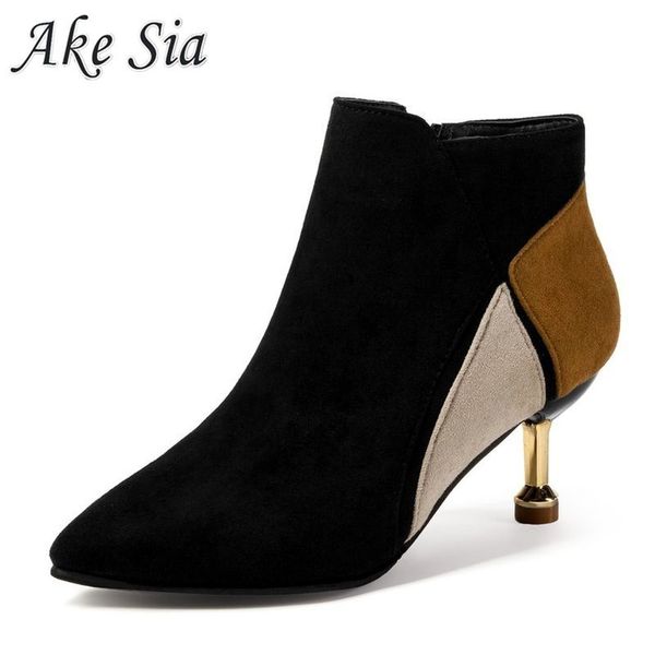 2019 winter new comfortable wild high-heeled ankle fashion pointed women's boots retro plus velvet warm women shoes mx200324, Black
2019 winter new comfortable wild high-heeled ankle fashion pointed women's boots retro plus velvet warm women shoes mx200324, Black