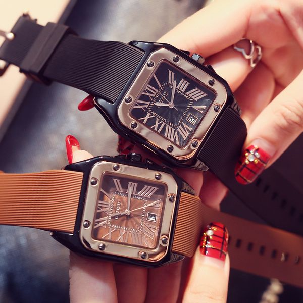 guou women's watch fashion casual silicone strap calendar square dress watches waterproof quartz wristwatch jewelry bracelet, Slivery;brown
guou women's watch fashion casual silicone strap calendar square dress watches waterproof quartz wristwatch jewelry bracelet, Slivery;brown