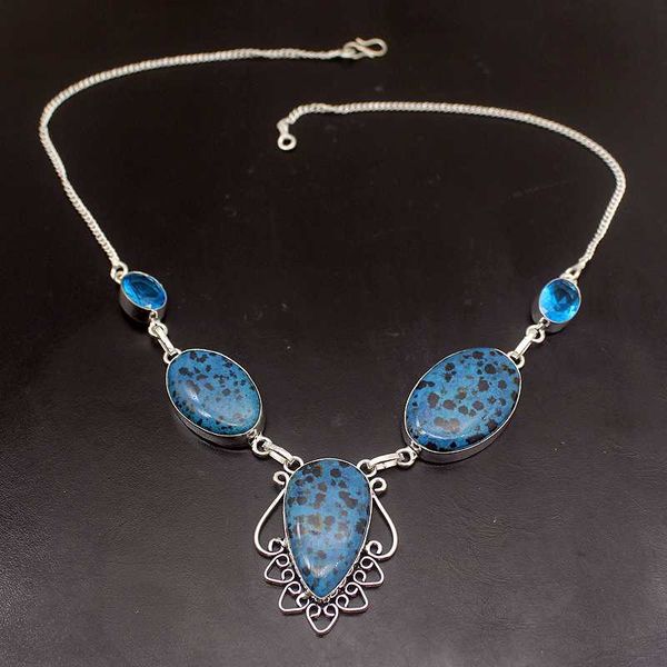 trendy vintage dalmatianjasper ocean bluez 925 sterling silver women necklace chain 19 inch hd47
trendy vintage dalmatianjasper ocean bluez 925 sterling silver women necklace chain 19 inch hd47