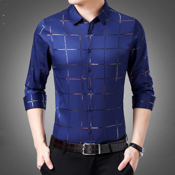 men's shirts plaid casual shirt long sleeve dress summer autumn new slim fit cotton print camisa masculina men clothing, White;black
men's shirts plaid casual shirt long sleeve dress summer autumn new slim fit cotton print camisa masculina men clothing, White;black