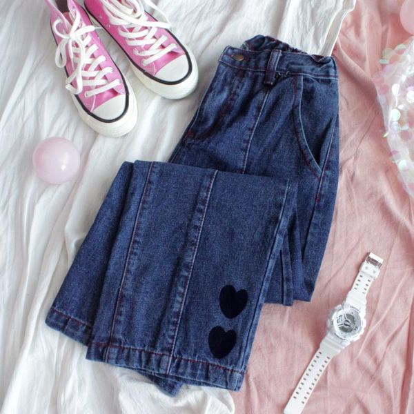 women's jeans woman young girl nine loose pants female kawaii heart denim women harajuku casual straight mujer, Blue
women's jeans woman young girl nine loose pants female kawaii heart denim women harajuku casual straight mujer, Blue