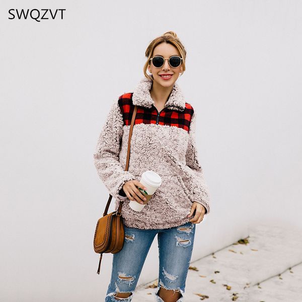 winter women's sweatshirt lattice pocket winter for women 2019 casual warm with fur ladies female pullovers clothing, Black
winter women's sweatshirt lattice pocket winter for women 2019 casual warm with fur ladies female pullovers clothing, Black