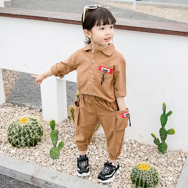 small children's shirt set baby girl long sleeve lapel blouse+cargo pants 2 pieces casual kids suit toddler cotton girls outfits, White
small children's shirt set baby girl long sleeve lapel blouse+cargo pants 2 pieces casual kids suit toddler cotton girls outfits, White