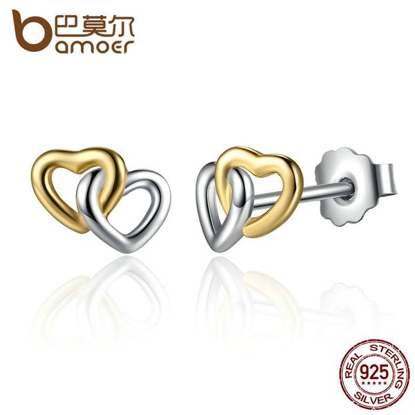 bamoer new arrival 925 sterling silver heart to heart small stud earrings women engagement jewelry pas442, Golden;silver
bamoer new arrival 925 sterling silver heart to heart small stud earrings women engagement jewelry pas442, Golden;silver