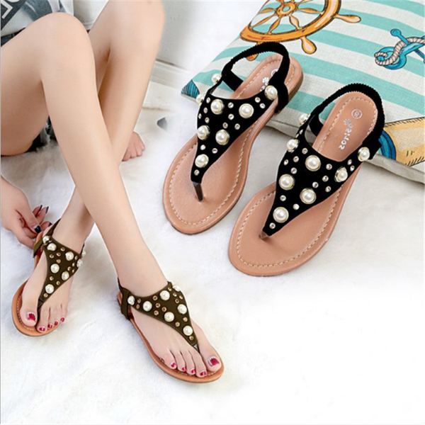 fashion shoes woman roman style flip-flops pearl rhinestone beach sandals outdoor leisure flat sandals slides for women, Black
fashion shoes woman roman style flip-flops pearl rhinestone beach sandals outdoor leisure flat sandals slides for women, Black