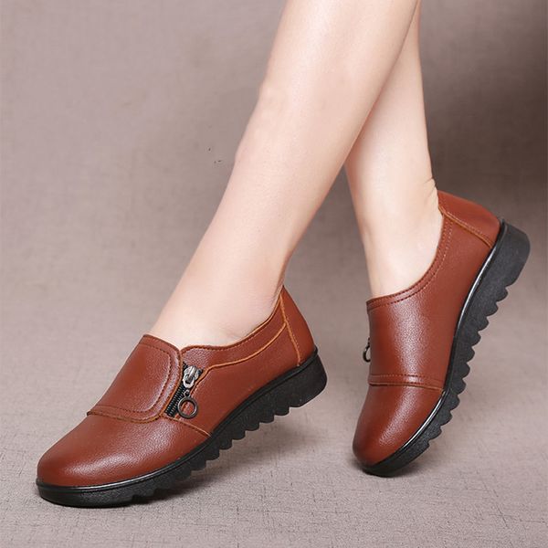 2018 women zip slip on plus size platform autumn flats ladies pu comfort mother shoes female fashion footwear, Black
2018 women zip slip on plus size platform autumn flats ladies pu comfort mother shoes female fashion footwear, Black