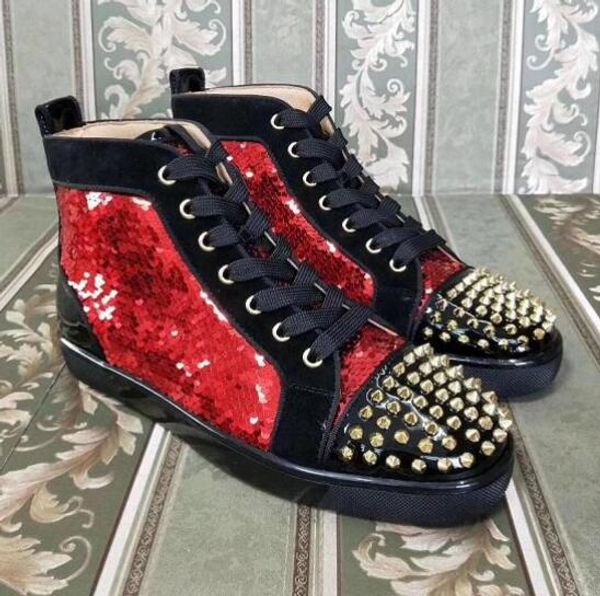 luxury fashion high women,men black sequin spikes casual shoes red bottom sneakers famous designer dress party wedding
luxury fashion high women,men black sequin spikes casual shoes red bottom sneakers famous designer dress party wedding
