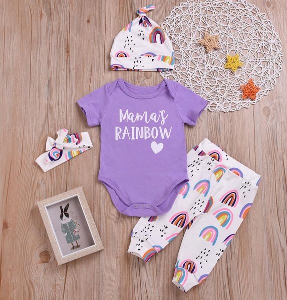 4pcs newborn infant toddler baby boy girls clothes sets short sleeve letter t-shirt romper rainbow pants hat headband outfits, Pink;blue
4pcs newborn infant toddler baby boy girls clothes sets short sleeve letter t-shirt romper rainbow pants hat headband outfits, Pink;blue