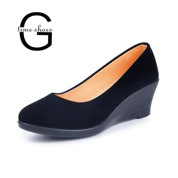 dropshipping gtime wedge women's shoes spring autumn flock soft women pumps slip on casual black shoes gxjj018
dropshipping gtime wedge women's shoes spring autumn flock soft women pumps slip on casual black shoes gxjj018