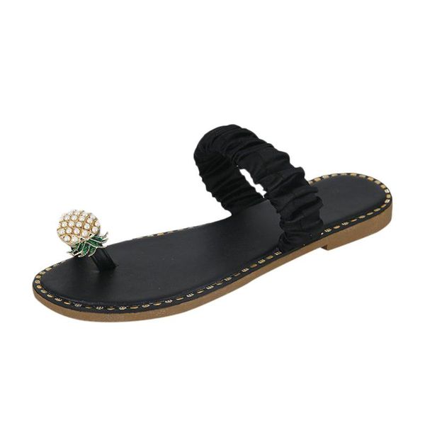 sagace women summer flat sandals pearl spilt toe slip on flip flops pineapple beach slides casual shoes slipper chaussure femme, Black
sagace women summer flat sandals pearl spilt toe slip on flip flops pineapple beach slides casual shoes slipper chaussure femme, Black
