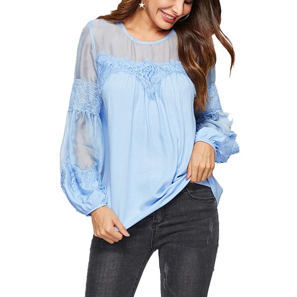 2019 new women summer autumn long lantern sleeve blouses ladies casual fashion o-neck lace patchwork size s-2xl 8l1816, White
2019 new women summer autumn long lantern sleeve blouses ladies casual fashion o-neck lace patchwork size s-2xl 8l1816, White