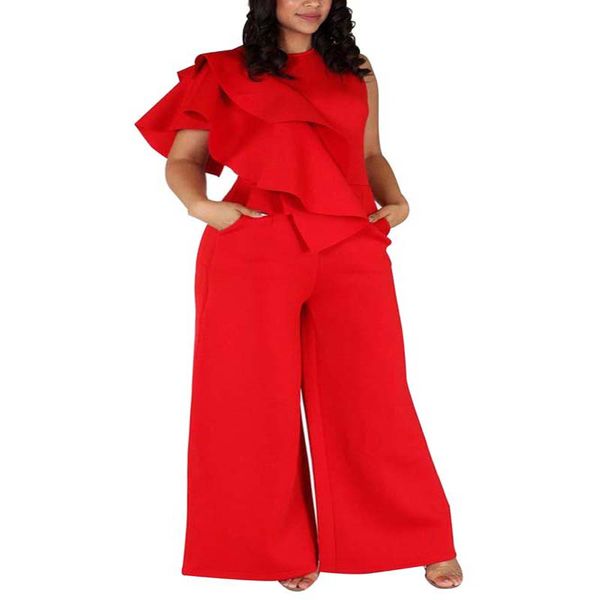 african clothes plus size 5xl elegant ruffle jumpsuit women sleeveless solid red loose wide leg pants rompsuit bodycon l-5xl
african clothes plus size 5xl elegant ruffle jumpsuit women sleeveless solid red loose wide leg pants rompsuit bodycon l-5xl