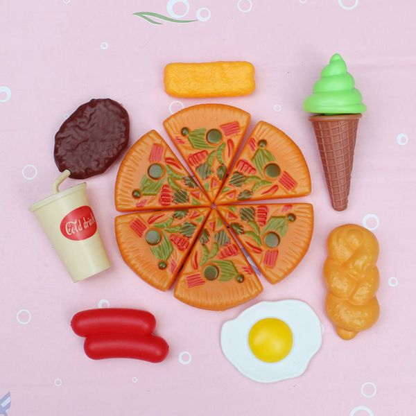 fast food cooking play set for kids - 8 pieces (pizza, og, bread & more