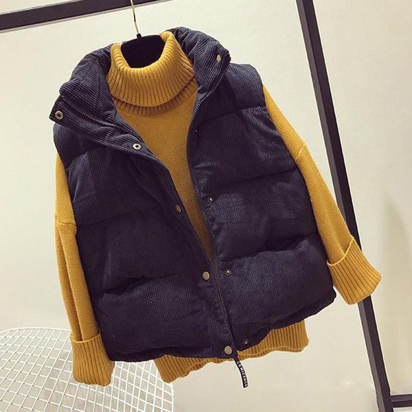 women down cotton short vest coat solid warm thick sleeveless jacket casual female winter corduroy vests plus size, Black;white
women down cotton short vest coat solid warm thick sleeveless jacket casual female winter corduroy vests plus size, Black;white