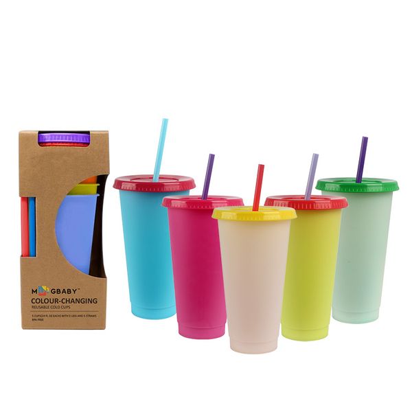 24oz plastic color changing cup cold sensing magic drinking tumbler with lid and straw reusable cold drinks cup magic coffee mug
24oz plastic color changing cup cold sensing magic drinking tumbler with lid and straw reusable cold drinks cup magic coffee mug