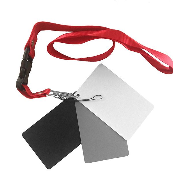 3 in 1 white black 18% gray color balance cards digital grey card with neck strap for dslr camera p0.3 8.5 x 5.5cm
3 in 1 white black 18% gray color balance cards digital grey card with neck strap for dslr camera p0.3 8.5 x 5.5cm