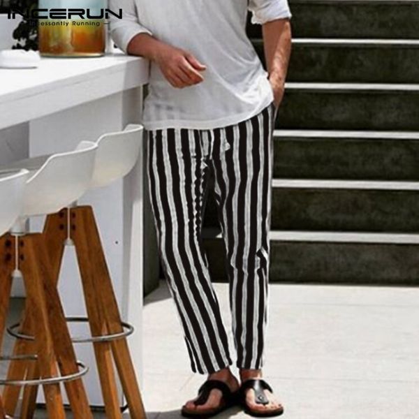 incerun 2019 striped casual pants men cotton joggers elastic waist streetwear fashion business straight trousers men long pants, Black
incerun 2019 striped casual pants men cotton joggers elastic waist streetwear fashion business straight trousers men long pants, Black