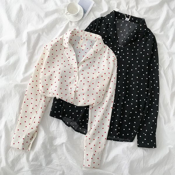 korean notched collar long sleeve blouse love heart printed women shirt 2020 autumn summer casual blusas, White
korean notched collar long sleeve blouse love heart printed women shirt 2020 autumn summer casual blusas, White