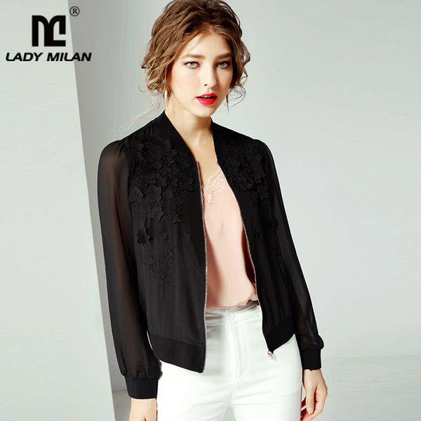 lady milan 100% pure silk women's runway blouse long sleeves embroidery fashion black jackets outerwear, Black;brown
lady milan 100% pure silk women's runway blouse long sleeves embroidery fashion black jackets outerwear, Black;brown
