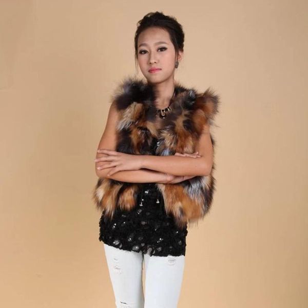 women's fur & faux winter women short natural real vest sleeveless jacket female trendy coats, Black
women's fur & faux winter women short natural real vest sleeveless jacket female trendy coats, Black