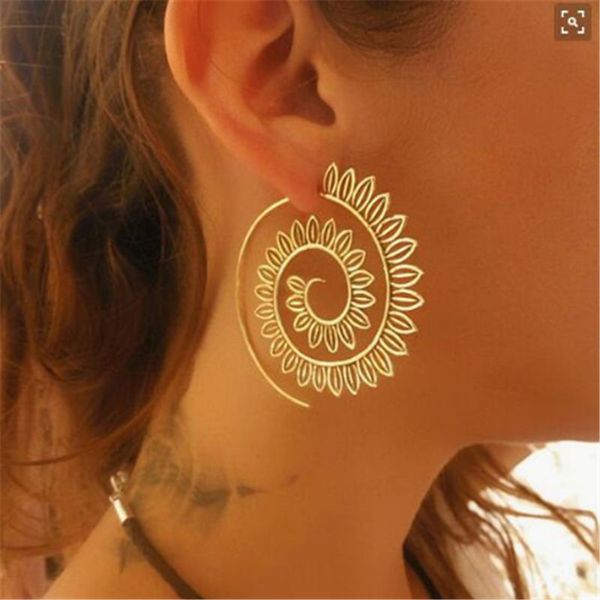 new simple hollow pattern spiral hook earrings for women exaggerated circle leaf whirlpool gear earrings jewelry e0446, Silver
new simple hollow pattern spiral hook earrings for women exaggerated circle leaf whirlpool gear earrings jewelry e0446, Silver