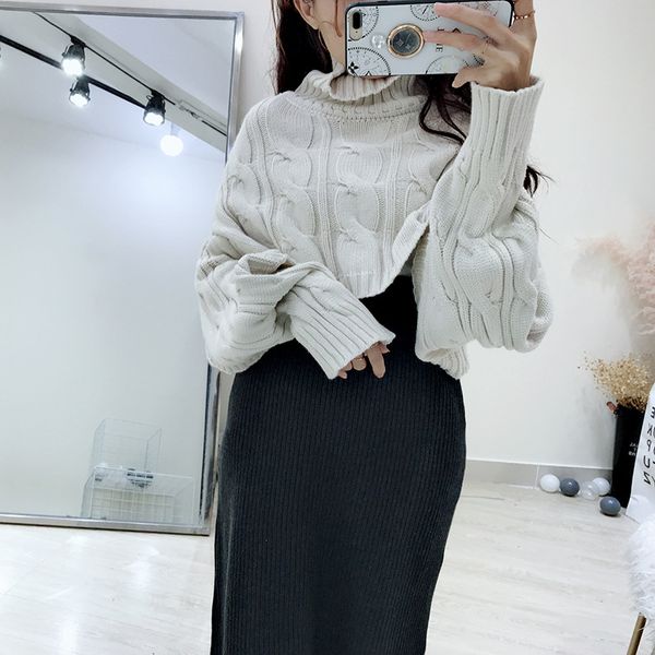 women vintage turtleneck cropped thick sweater female batwing sleeve cloak knitted sweaters autumn winter fall q9230, Black
women vintage turtleneck cropped thick sweater female batwing sleeve cloak knitted sweaters autumn winter fall q9230, Black