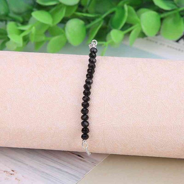 4mm agate positioning bead chain bracelet ladies exquisite elegant birthday girlfriends gifts, Black
4mm agate positioning bead chain bracelet ladies exquisite elegant birthday girlfriends gifts, Black